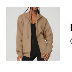 Alo yoga everyday full zip hoodie in gravel